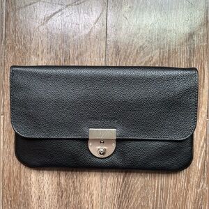 Longchamp travel wallet,black cowhide, never used